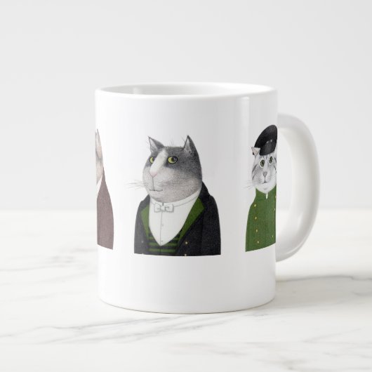 MEN CATS Big White Mug ジャンボコーヒーマグカップ (正面右)