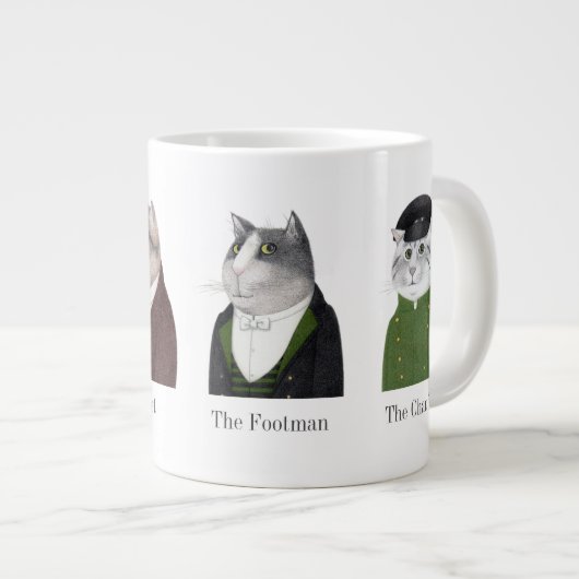 MEN CATS Big White Mug +文字 ジャンボコーヒーマグカップ (正面右)