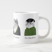 MEN CATS Big White Mug +文字 ジャンボコーヒーマグカップ (右)