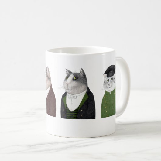 MEN CATS White Mug コーヒーマグカップ (正面右)