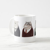MEN CATS White Mug コーヒーマグカップ (正面左)