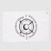 Men Club Player Team Golfer White Sports Modern ゴルフタオル (横)