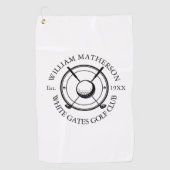 Men Club Player Team Golfer White Sports Modern ゴルフタオル (正面)