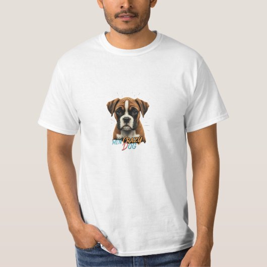 men crazy dog tee shirt  tシャツ (正面)
