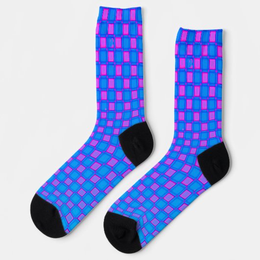 Men crew socks, Light Blue Purple classic design ソックス (左)