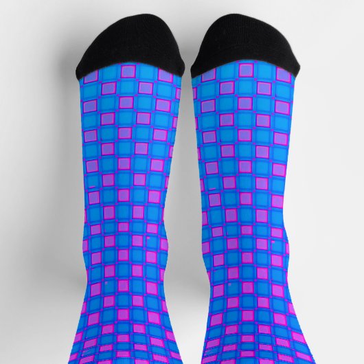 Men crew socks, Light Blue Purple classic design ソックス (上部)