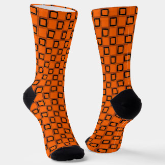 Men crew socks, Orange Black classic design ソックス