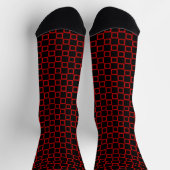 Men crew socks with black red classic design ソックス (上部)