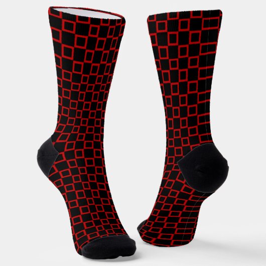 Men crew socks with black red classic design ソックス (傾斜あり)