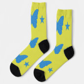 Men crew socks with flag of Bady Bassit, Brazil ソックス (左)
