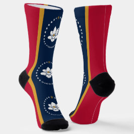 Men crew socks with flag of Mississippi, USA ソックス