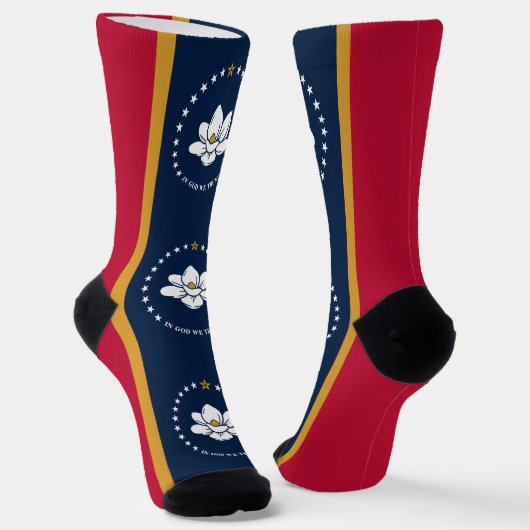 Men crew socks with flag of Mississippi, USA ソックス (傾斜あり)