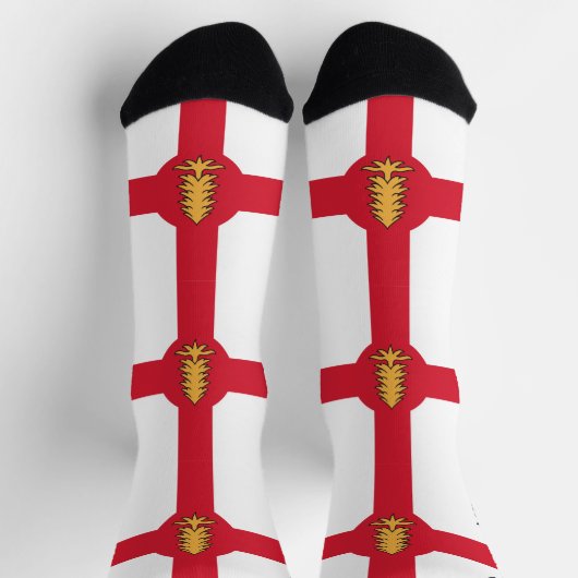 Men crew socks with flag of Montreal, Canada ソックス (上部)