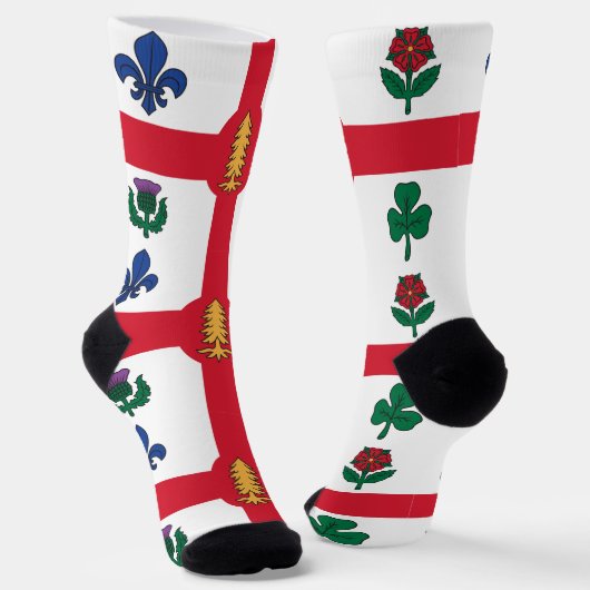 Men crew socks with flag of Montreal, Canada ソックス (傾斜あり)