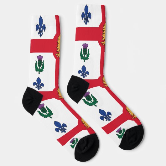 Men crew socks with flag of Montreal, Canada ソックス (右)