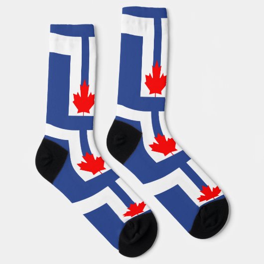 Men crew socks with flag of Toronto, Canada ソックス (右)