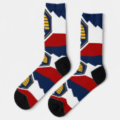 Men crew socks with flag of Utah State, USA ソックス (左)