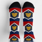 Men crew socks with flag of Utah State, USA ソックス (上部)