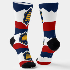 Men crew socks with flag of Utah State, USA ソックス