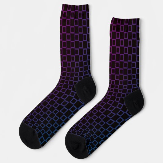 Men crew socks with Purple Black classic design ソックス (左)
