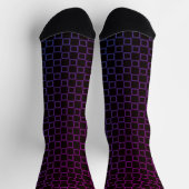 Men crew socks with Purple Black classic design ソックス (上部)