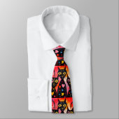 Men Designer Ties Cat Red Hearts ネクタイ (タイ)
