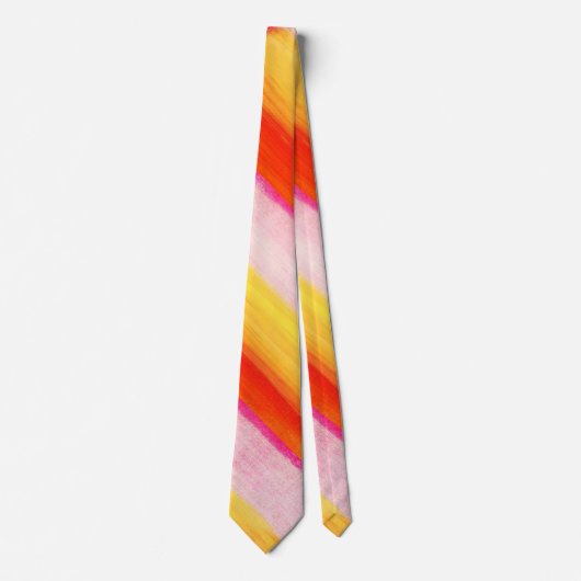 Men Designer Ties Yellow Orange Pink ネクタイ (正面)