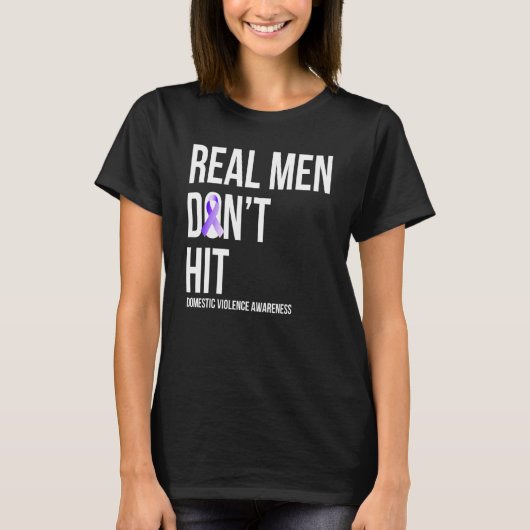 Men Don't Hit  Domestic Violence Awareness Ribbon Tシャツ (正面)