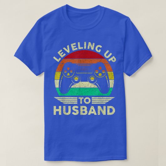 Men Gamer Engagement Groom Wedding Leveling Up To Tシャツ (デザイン正面)