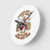 Men Jesus Coming Out of My Cave ラウンド壁時計 (傾斜)