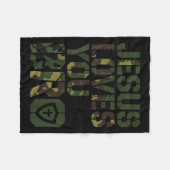 Men Jesus Loves You Bro Funny Christian Boy Godson フリースブランケット (正面(横))