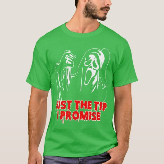Men Justheip I Promise Horror skeleton Halloween b Tシャツ (正面)
