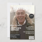 Men Magazine Navy blue Photo 74th birthday 招待状 (正面)