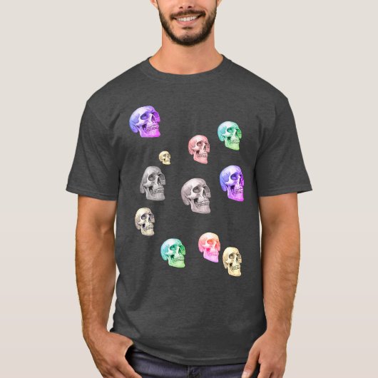 Men multi-skulls T-Shirt Tシャツ (正面)
