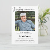 Men Navy White Photo 89th birthday 招待状 (スタンド正面)