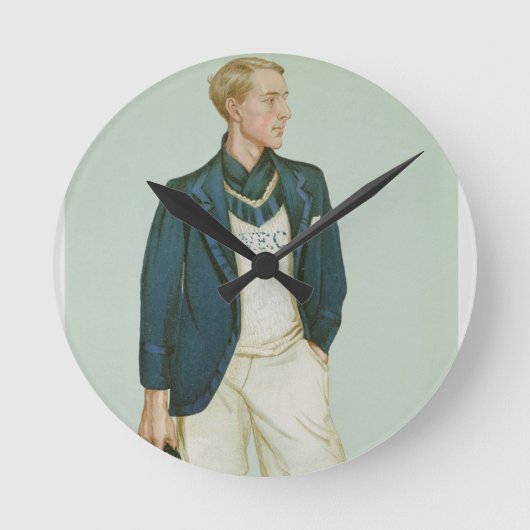 Men of theのイラストレーション、Walter Erskine-Crum ラウンド壁時計 (正面)