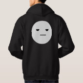 Men’s Black Hoodie with Minimal White Face Graphic パーカ (裏面)