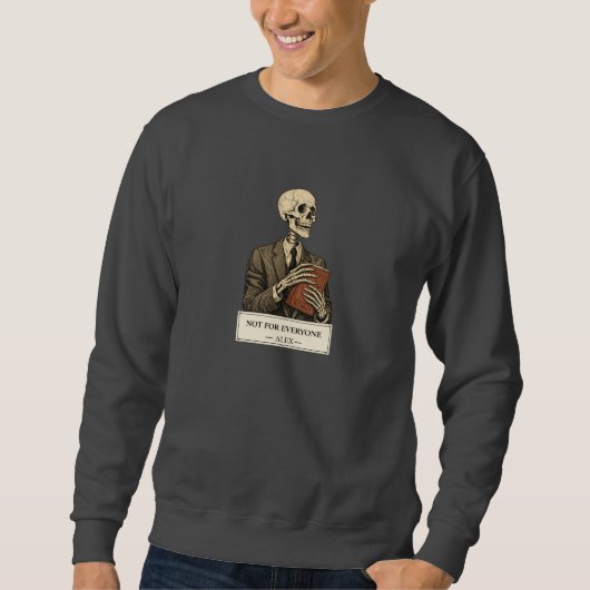 Men’s Black Skeleton Graphic Crewneck Sweatshirt スウェットシャツ (正面)