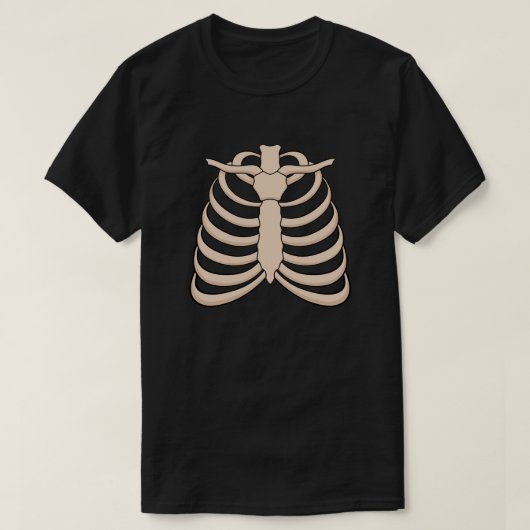 Men’s Cartoon Ribcage Halloween T-Shirt Tシャツ (デザイン正面)