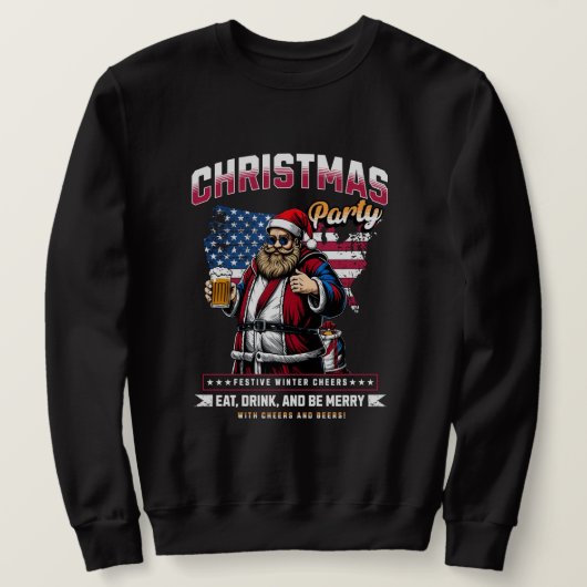 Men’s Christmas Santa Sweatshirt | Holiday Fun スウェットシャツ (デザイン正面)