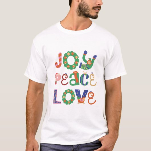 Men’s Christmas Typography T-Shirt – Festive Joy Tシャツ (正面)