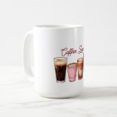 Men’s Coffee Art T-Shirt | Cute Coffee Cups Street コーヒーマグカップ (正面左)