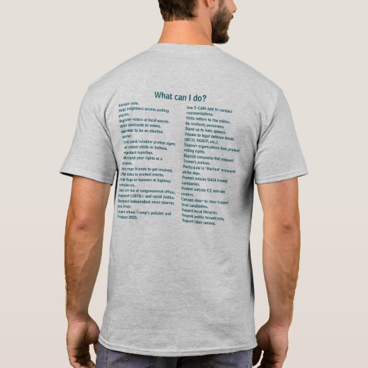 Men’s Defend Democracy T-Shirt, V2 Tシャツ (裏面)