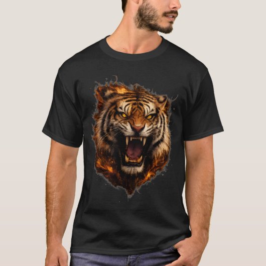 Men’s Fierce Tiger Graphic T-Shirt Tシャツ (正面)