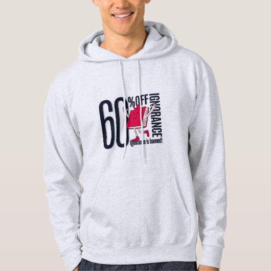 Men’s Funny 60% Off Ignorance Book Lover Hoodie パーカ (正面)