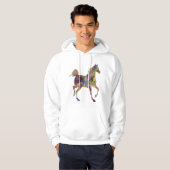 Men’s Hoodie with Colorful Horse Print パーカ (正面フル)