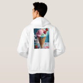 Men’s Hoodie with Cool Ice Cream Design | Trendy I パーカ (裏面フル)