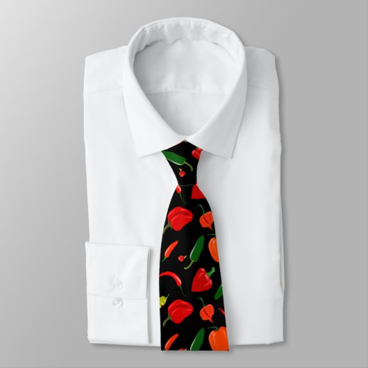 Men’s Hot Spicy Peppers Pattern Tie ネクタイ (タイ)