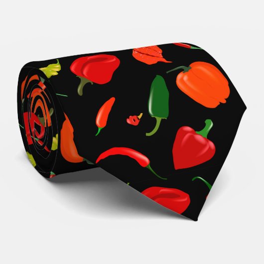 Men’s Hot Spicy Peppers Pattern Tie ネクタイ (ロール)