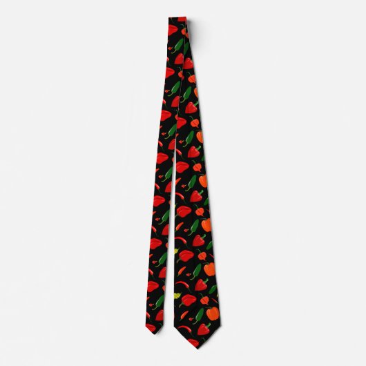Men’s Hot Spicy Peppers Pattern Tie ネクタイ (裏面)